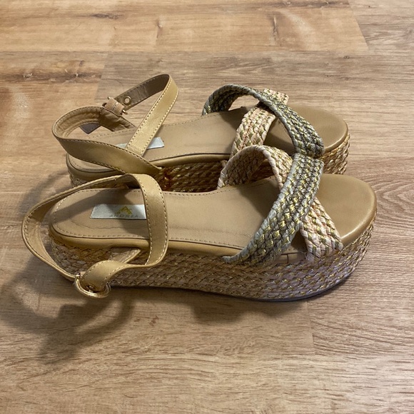 Andrea Platform Sandals Espadrilles Wedges Woven Jute - Picture 2 of 4